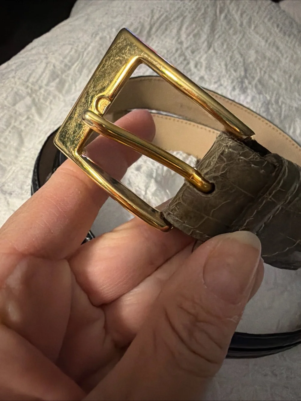 Massimo Matteo Genuine Alligator Belt Made Italy 44